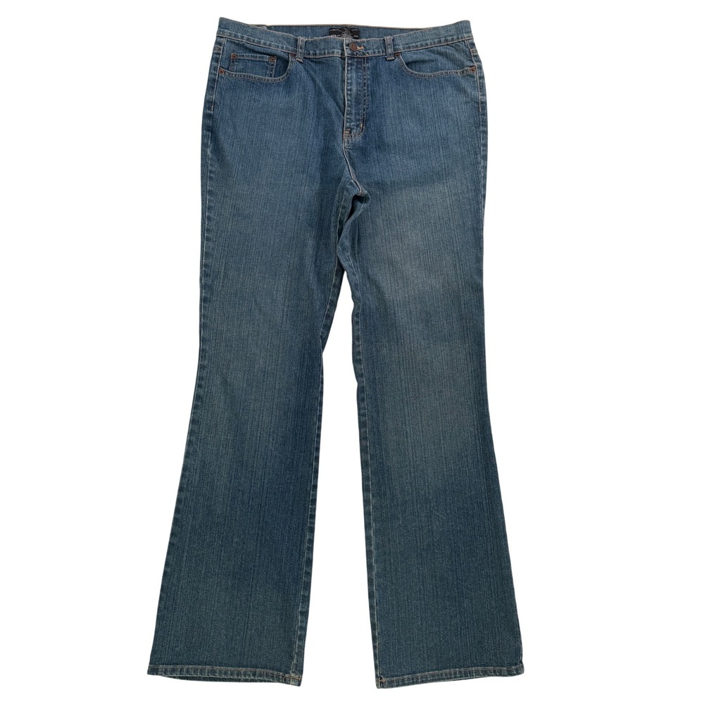 New York & Company Womens Size 16 Tall Blue Bootcut Jeans Medium Wash Stretch